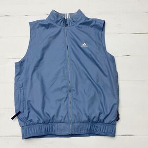 Vintage Adidas Men's Light Blue Climashell Wind Athletic Golf Vest Size Medium